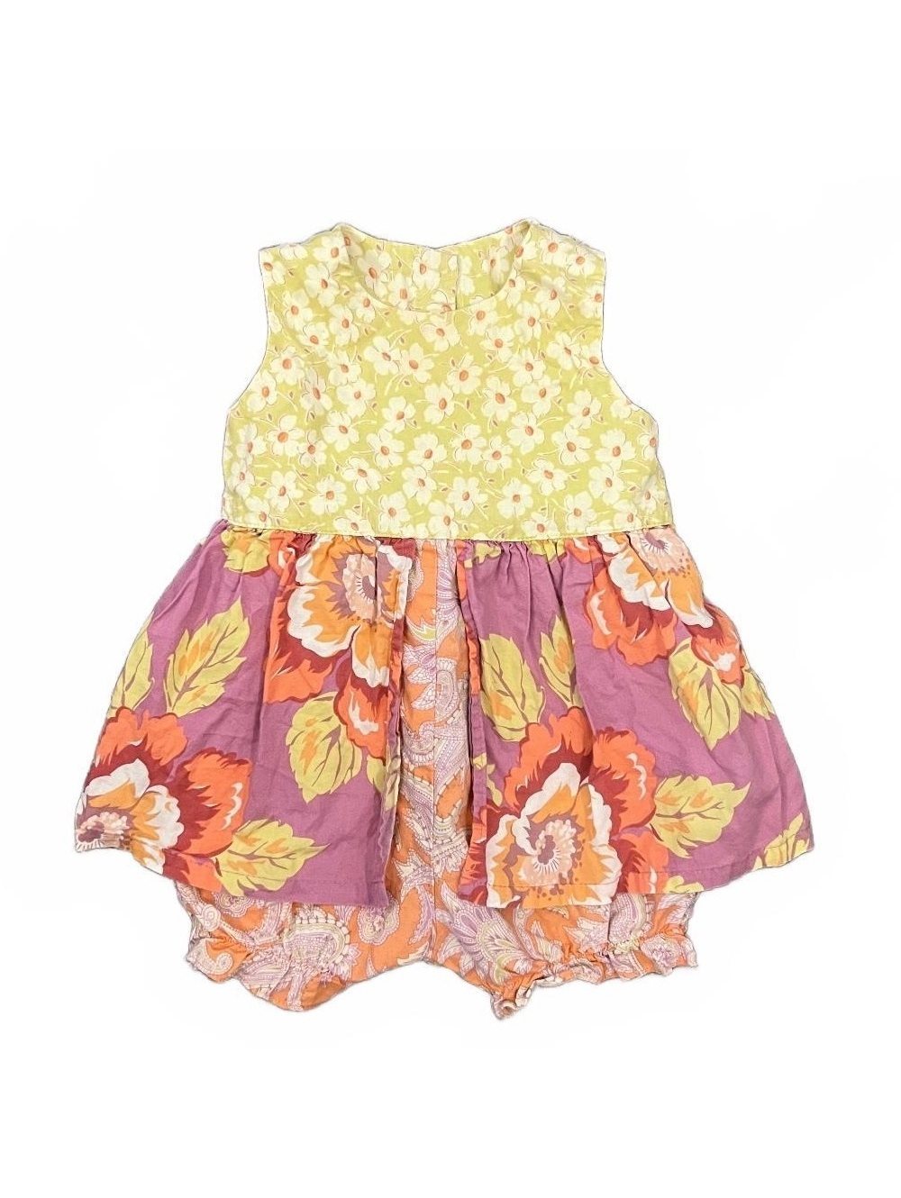 Vintage 90’s Chicken Noodle Infant Girl’s Floral Romper Cottagecore Whimsy 18M